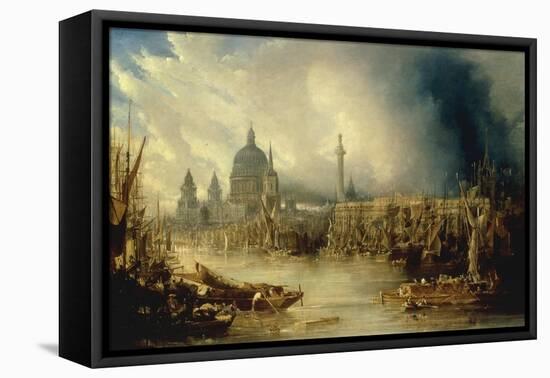View of St Paul's from the Thames-John Gendall-Framed Stretched Canvas
