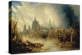 View of St Paul's from the Thames-John Gendall-Stretched Canvas