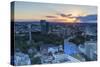 View of St. Pauli at sunset, Hamburg, Germany, Europe-Ian Trower-Stretched Canvas