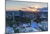 View of St. Pauli at sunset, Hamburg, Germany, Europe-Ian Trower-Mounted Photographic Print