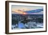 View of St. Pauli at sunset, Hamburg, Germany, Europe-Ian Trower-Framed Photographic Print