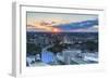 View of St. Pauli at sunset, Hamburg, Germany, Europe-Ian Trower-Framed Photographic Print