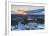 View of St. Pauli at sunset, Hamburg, Germany, Europe-Ian Trower-Framed Photographic Print