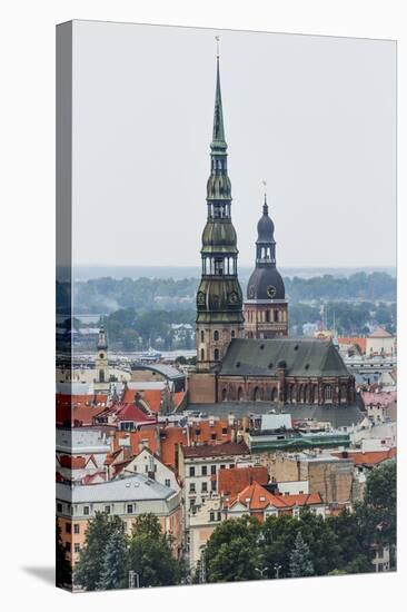 View of St. Peter Church from the Latvian Academy of Science Building-Massimo Borchi-Stretched Canvas