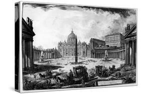 View of St Peter's Basilica and Piazza, from the 'Views of Rome' Series, C.1760-Giovanni Battista Piranesi-Stretched Canvas
