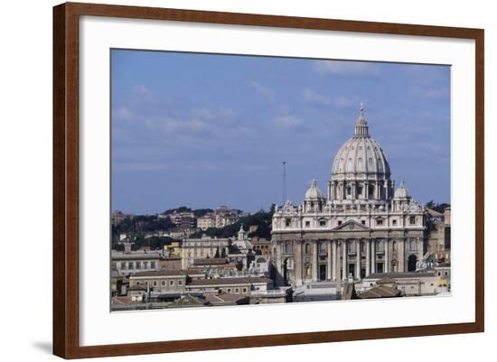 View of St Peter's Basilica from Castel Sant'Angelo (Unesco World Heritage List--Framed Photographic Print