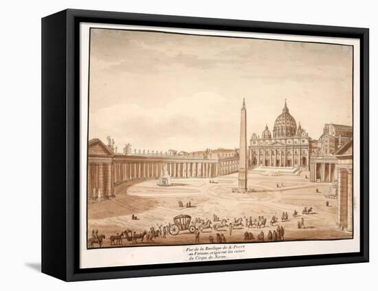 View of St. Peter's Basilica in the Vatican, Built on the Ruins of the Circus of Nero, 1833-Agostino Tofanelli-Framed Stretched Canvas