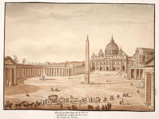 View of St. Peter's Basilica in the Vatican, Built on the Ruins of the  Circus of Nero, 1833' Giclee Print - Agostino Tofanelli | AllPosters.com