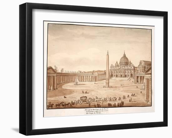 View of St. Peter's Basilica in the Vatican, Built on the Ruins of the Circus of Nero, 1833-Agostino Tofanelli-Framed Giclee Print