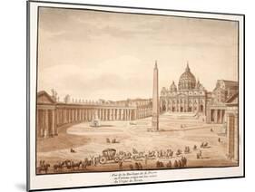 View of St. Peter's Basilica in the Vatican, Built on the Ruins of the Circus of Nero, 1833-Agostino Tofanelli-Mounted Giclee Print