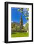 View of St. Peter's Church and spring blossom, Edensor Village, Chatsworth Park, Bakewell-Frank Fell-Framed Photographic Print