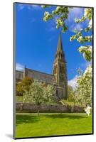 View of St. Peter's Church and spring blossom, Edensor Village, Chatsworth Park, Bakewell-Frank Fell-Mounted Photographic Print
