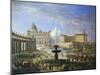 View of St Peter's Square with Military Parade Rome Italy-Michelangelo Pacetti-Mounted Giclee Print