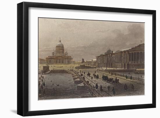 View of St. Petersburg with Saint Isaac's Cathedral in Background-null-Framed Giclee Print