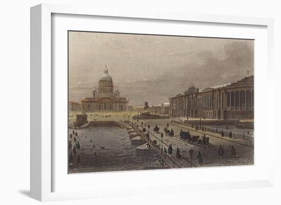 View of St. Petersburg with Saint Isaac's Cathedral in Background-null-Framed Giclee Print