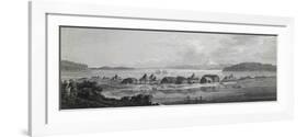 View of St Pierre and St Paul Village and Port, Engraving Based on Drawing by John Webber-null-Framed Giclee Print