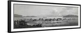 View of St Pierre and St Paul Village and Port, Engraving Based on Drawing by John Webber-null-Framed Giclee Print