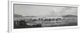 View of St Pierre and St Paul Village and Port, Engraving Based on Drawing by John Webber-null-Framed Giclee Print