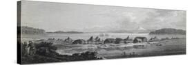 View of St Pierre and St Paul Village and Port, Engraving Based on Drawing by John Webber-null-Stretched Canvas