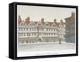 View of Staple Inn and the Buildings of Middle Row in the Centre of Holborn, London, 1850-Valentine Davis-Framed Stretched Canvas