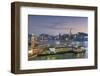View of Star Ferry Terminal and Hong Kong Island Skyline, Hong Kong, China, Asia-Ian Trower-Framed Photographic Print