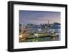 View of Star Ferry Terminal and Hong Kong Island Skyline, Hong Kong, China, Asia-Ian Trower-Framed Photographic Print