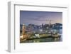 View of Star Ferry Terminal and Hong Kong Island Skyline, Hong Kong, China, Asia-Ian Trower-Framed Photographic Print