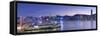 View of Star Ferry Terminal and Hong Kong Island skyline, Hong Kong, China-Ian Trower-Framed Stretched Canvas