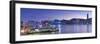 View of Star Ferry Terminal and Hong Kong Island skyline, Hong Kong, China-Ian Trower-Framed Photographic Print