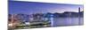 View of Star Ferry Terminal and Hong Kong Island skyline, Hong Kong, China-Ian Trower-Mounted Photographic Print