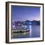 View of Star Ferry Terminal and Hong Kong Island skyline, Hong Kong, China-Ian Trower-Framed Photographic Print