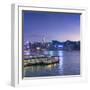 View of Star Ferry Terminal and Hong Kong Island skyline, Hong Kong, China-Ian Trower-Framed Photographic Print