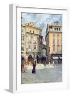 View of Staromestsky Rynk, from 'Stara Praha'-Vaclav Jansa-Framed Giclee Print