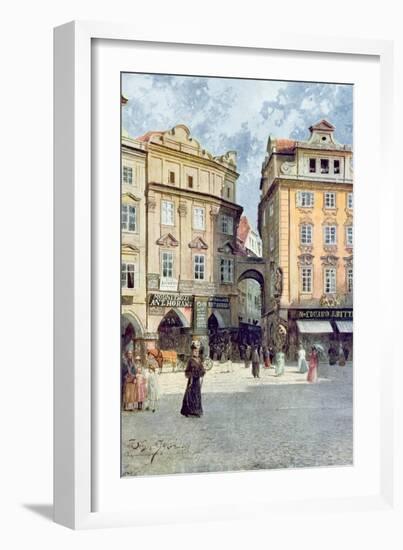 View of Staromestsky Rynk, from 'Stara Praha'-Vaclav Jansa-Framed Giclee Print