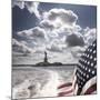 View of Statue of Liberty from Rear of Bot with Stars and Stripes Flag, New York-Purcell-Holmes-Mounted Photographic Print