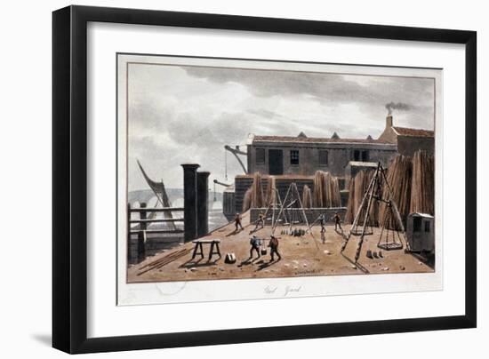 View of Steelyard Wharf, London, 1811-George Shepherd-Framed Giclee Print