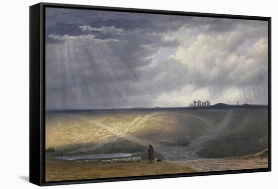 View of Stonehenge-J. M. W. Turner-Framed Stretched Canvas