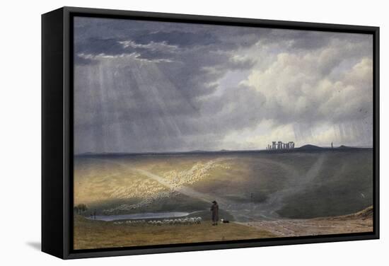 View of Stonehenge-J. M. W. Turner-Framed Stretched Canvas