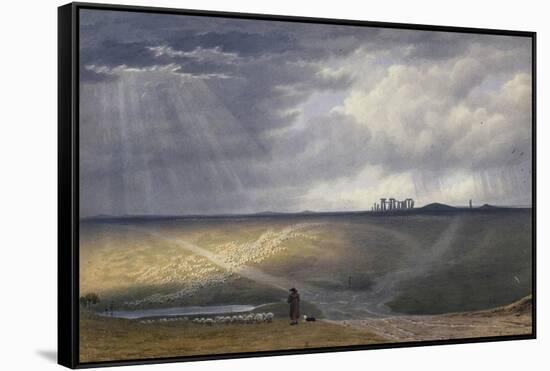 View of Stonehenge-J. M. W. Turner-Framed Stretched Canvas