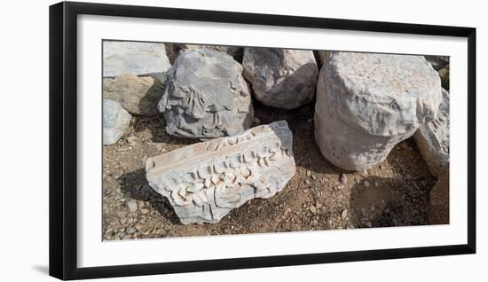 View of stones at archaeological site in ancient port city of Caesarea, Tel Aviv, Israel-null-Framed Photographic Print