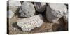 View of stones at archaeological site in ancient port city of Caesarea, Tel Aviv, Israel-null-Stretched Canvas