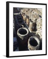 View of Store Rooms at Palace of Knossos, Crete, Greece, Minoan Civilization, 16th Century BC-null-Framed Giclee Print