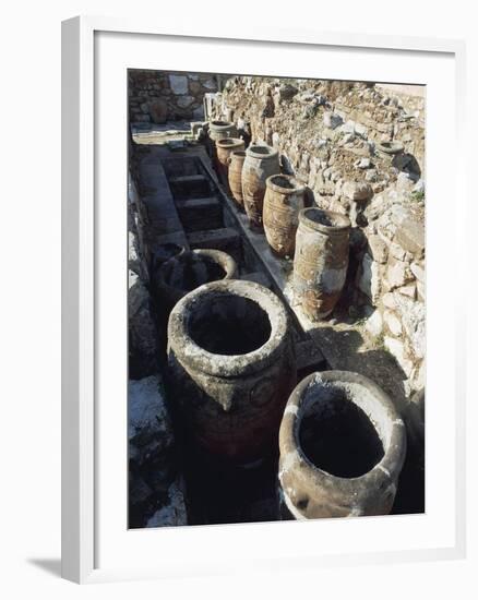 View of Store Rooms at Palace of Knossos, Crete, Greece, Minoan Civilization, 16th Century BC-null-Framed Giclee Print