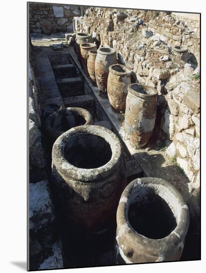 View of Store Rooms at Palace of Knossos, Crete, Greece, Minoan Civilization, 16th Century BC-null-Mounted Giclee Print