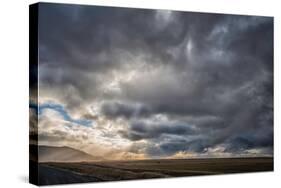 View of Storm Clouds over Field-David Smith-Stretched Canvas