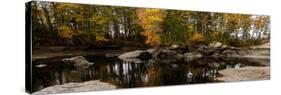 View of stream in fall colors, Maine, USA-null-Stretched Canvas