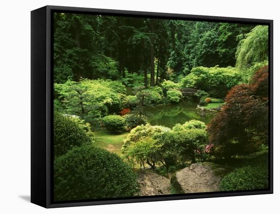 View of Strolling Pond Garden, Portland, Oregon, USA-Adam Jones-Framed Stretched Canvas