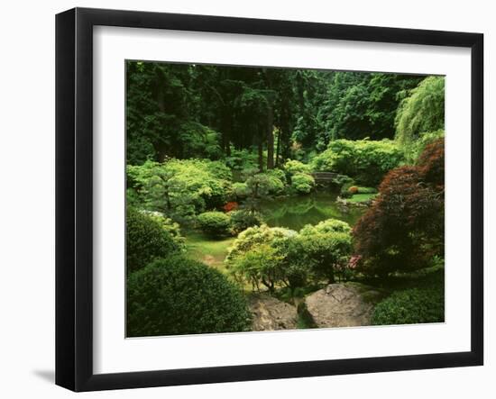 View of Strolling Pond Garden, Portland, Oregon, USA-Adam Jones-Framed Premium Photographic Print