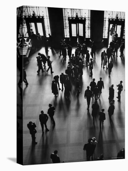 View of Students and Others in Main Entrance at MIT on Visitors' Day-Gjon Mili-Stretched Canvas