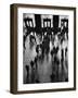 View of Students and Others in Main Entrance at MIT on Visitors' Day-Gjon Mili-Framed Photographic Print